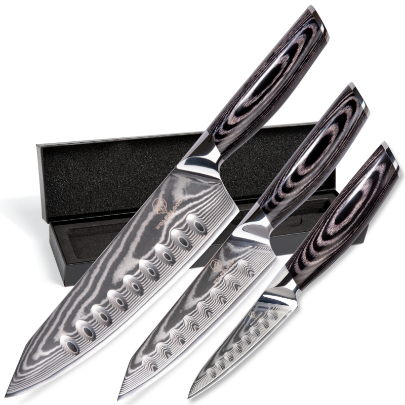 Damastmesser Set Küchenmesser Set Chefmesser Set Damast Küchenmesser Set .png